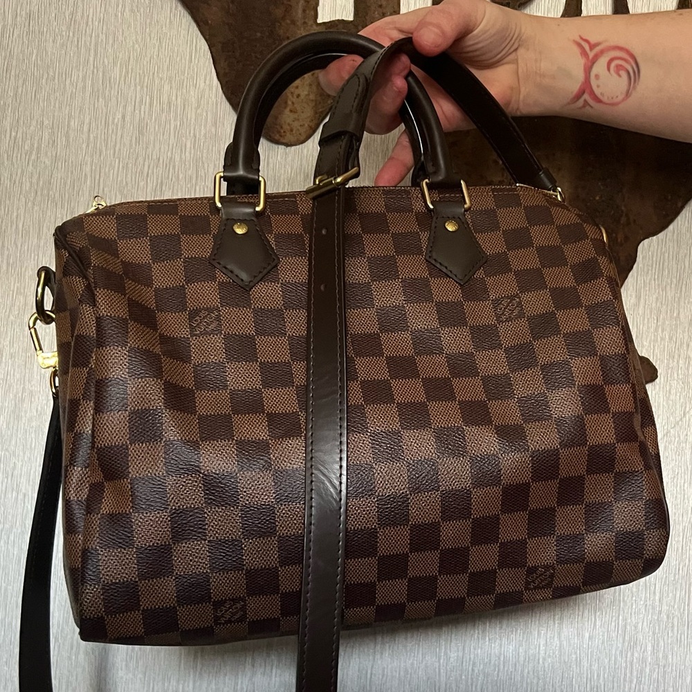 Louis Vuitton Damier Ebene Speedy 30 Bandouliere